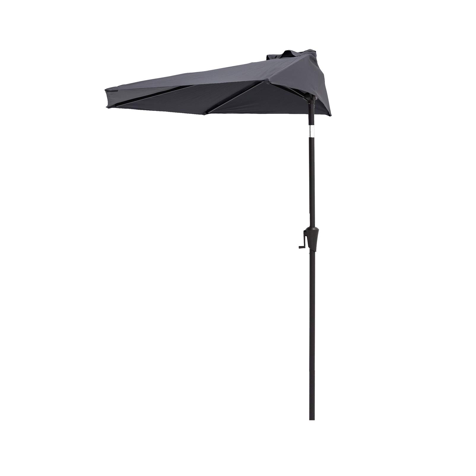 FLAME&SHADE 9 ft Half Outdoor Patio and Table Umbrella with Tilt - Anthracite
