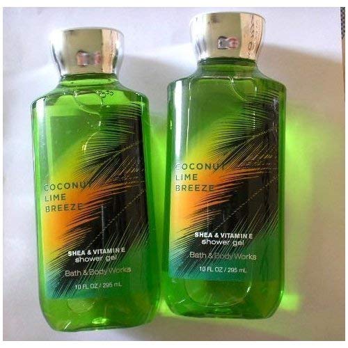 Bath and Body Works Coconut Lime Breeze Shower Gel 10 Ounce - Pack of 2