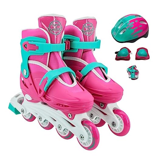 Patins 4 Rodas Infantil Feminino Inline + Kit de Proteçao