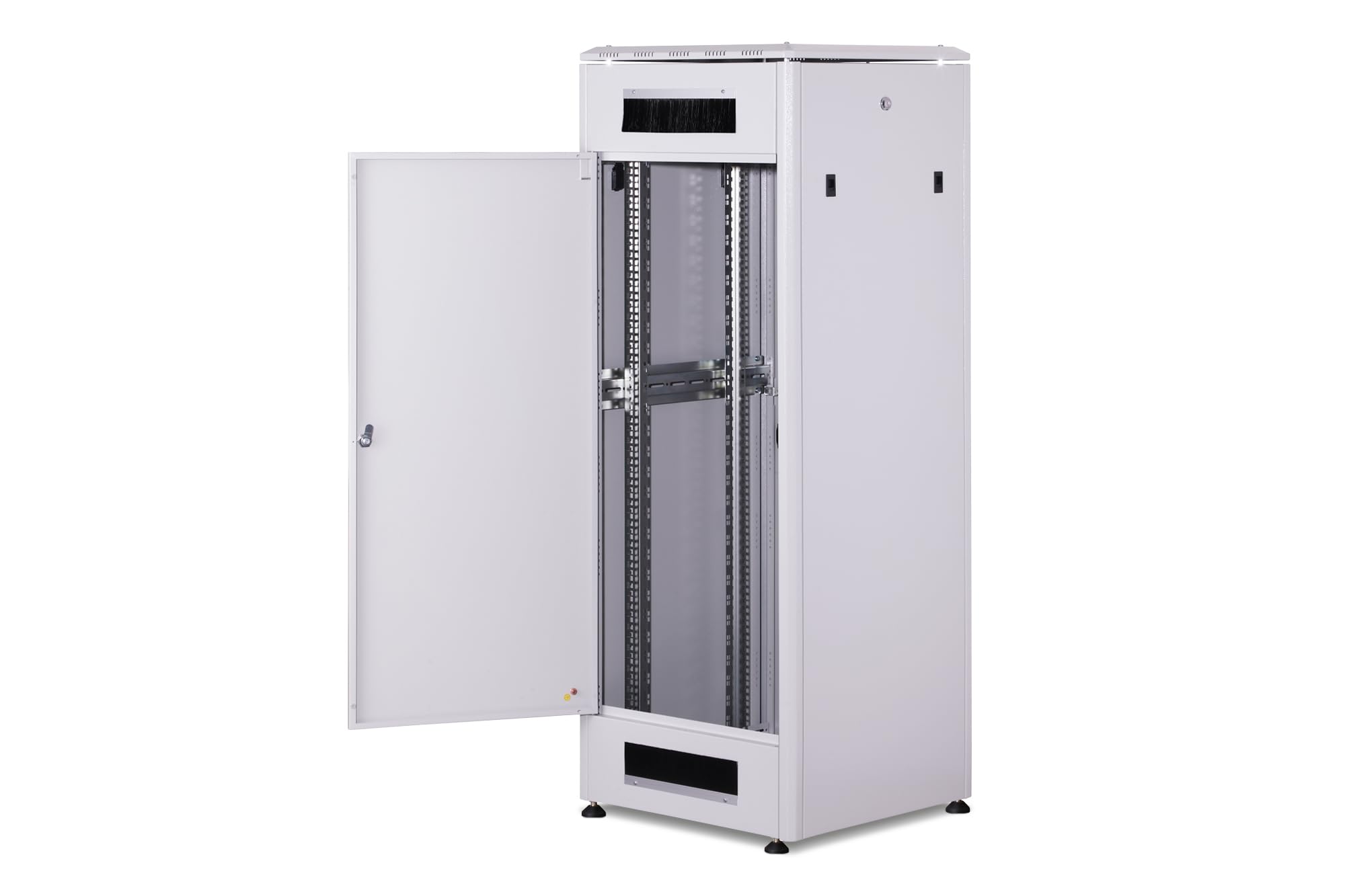 DIGITUS Armadio di rete – Rack da 19 pollici – 32U – 60x60 cm – Profondità utile 54,3 cm – Portata 1200 kg – Autoportante – Porta in vetro – Grado di protezione IP20 – Serie Unique – Grigio