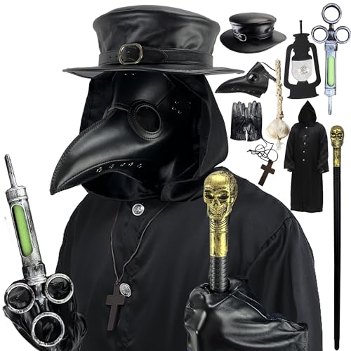 Disfraz Steampunk Completo Doctor de la Peste Negro Talla S miniatura 2