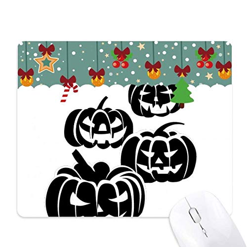 Tapis de souris Halloween avec 4 citrouilles en caoutchouc noir pour bureau