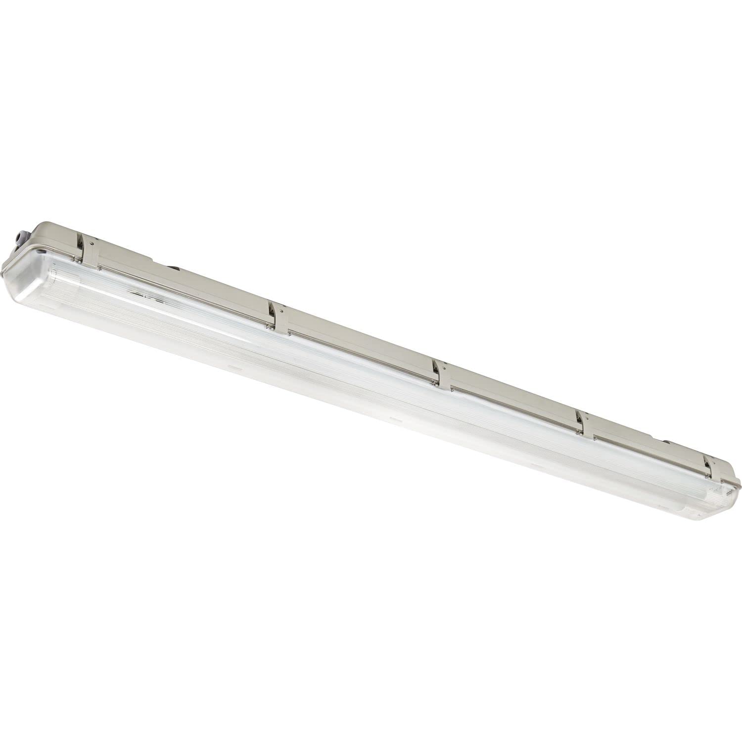 LED's light Led Wannenleuchte 156,5cm, Feuchtraumleuchte mit 2 LED Röhren, 4000K neutralweiß, ideal für Keller und Garagen, Kunststoff grau/transparent - 230V