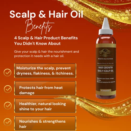 Ak2 (Naturally Divine) Manuka Honey Hair Growth Oil For Dry Damaged Hair,Hydrates And Repairs, Hair Moisturizer For Dry Damaged Hair. With Detangling Oils 4Oz. #TOP2