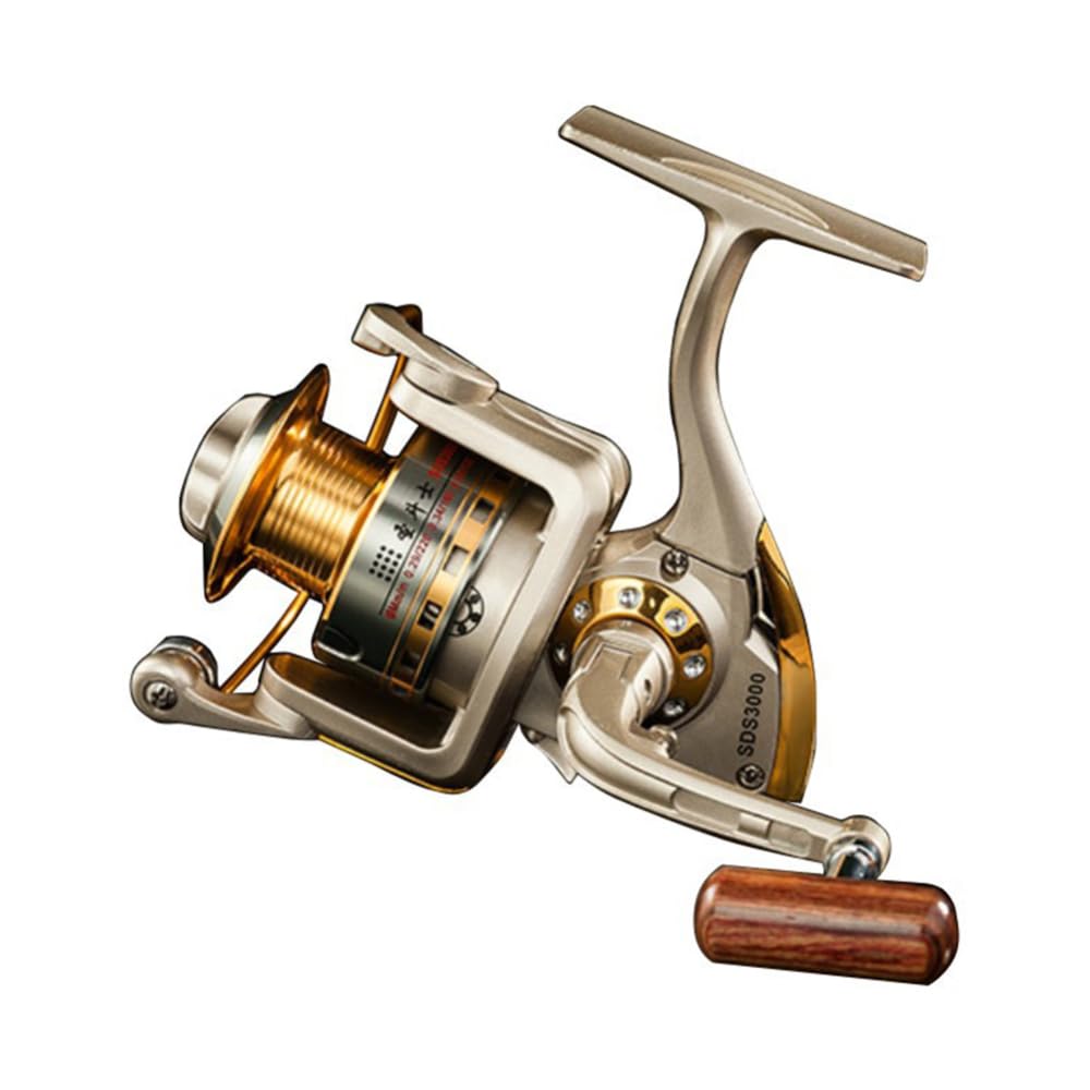 スピニングリール Salmon 中型リール ゴールド ハンドル左右交換可