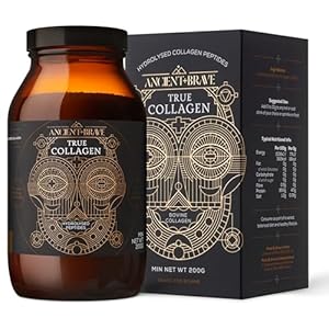 Ancient + Brave True Collagen 200g – Grass-Fed Bovine Collagen Powder – 100% Hydrolysed Collagen Peptides (Type 1) High Protein Supplements for Women – Fasting, Beauty, Keto – Skin, Hair & Nail Health