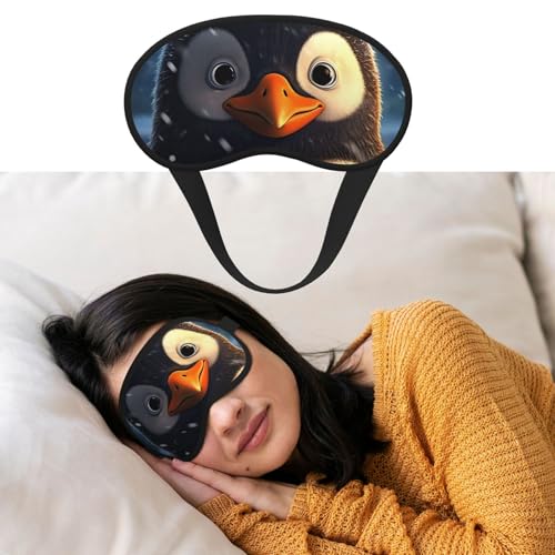 睡眠用アイマスク 通気性 遮光 睡眠マスク 雪の中のペンギン 夜 目隠し ソフト 快適 ナイトアイ 睡眠 シェード カバー 男女兼用 ホームナップ用アイカバー