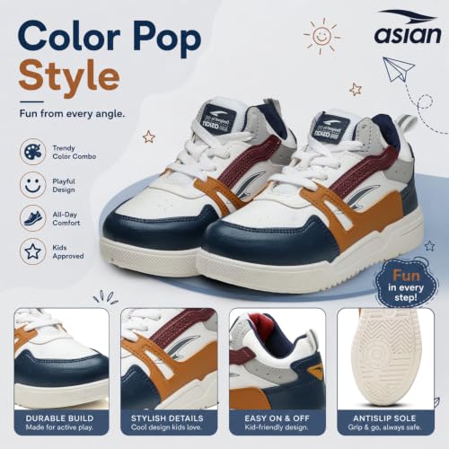 Image of ASIAN Men's MEXICO-11 Casual Sneaker Shoes with Synthetic Upper Lightweight Comfortable Mid Top Sneaker Shoes for Men's & Boy's
