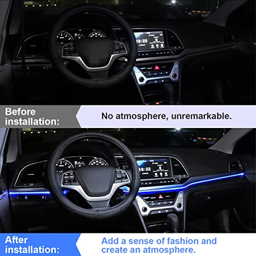 El Wire Car Interior Led Strip Lights, 16Ft Neon Light With Sewing Edge For Auto Cigarette Lighter, Electroluminescent Ambient Lighting Kits With Fuse Protection, Car Decoration Accessories (Blue) #TOP3