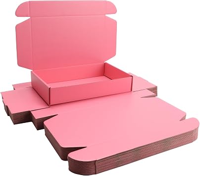 Pink Shipping Packaging Boxs KAXILU 20pcs Shipping Boxs L10.5xW6.3xH2 inch Suitable E-Commerce Packaging