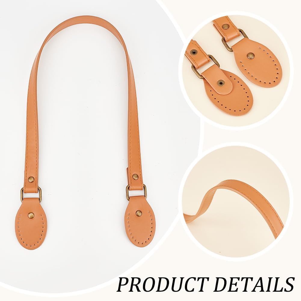 PH PandaHall 6 Colors Leather Bag Handles, 6pcs 26.3 Inch Leather Bag Straps Sew on Purse Handles Short Handbag Strap Replacement Handles for DIY Handbags Shoulder Bags Crochet Bags Tote Bag Making - Image 5
