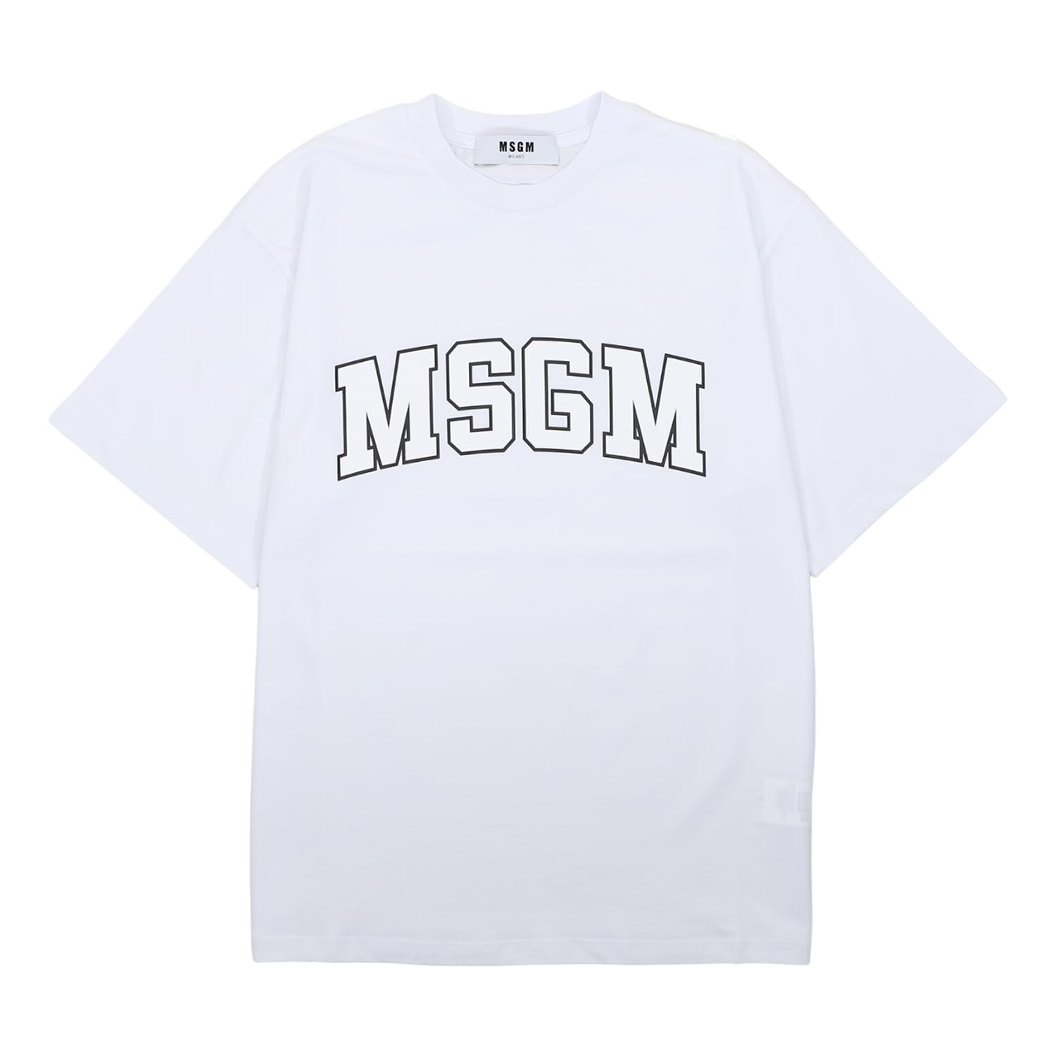 MSGM [エムエスジーエム] Tシャツ レディース 半袖 COLLEGE LOGO T-SHIRTS ブラック ホワイト 2541MDM162 184798 [並行輸入品]