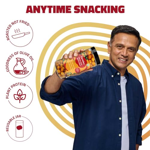 Image of Farmley Roasted and Flavoured Makhana | Peri Peri Makhana | Namkeen Snacks & Puffed Snacks | Healthy Snack | Cholesterol Free | Gluten Free | Rich In Protein & Fiber | Roasted In Olive Oil - 77g Jar