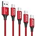 Produktbild AVIWIS Micro USB Kabel, [4Pack 0.3M 1M 2M 3M] Nylon Micro USB Ladekabel Android Schnellladekabel für Samsung Galaxy S7 S6 J7 Note 5, Xiaomi, Huawei, Wiko, Nexus, Nokia, Kindle, Echo Dot -Rot