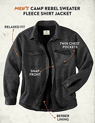 Legendary Whitetails Men's Camp Rebel Sweater Fleece Shirt Jacket4