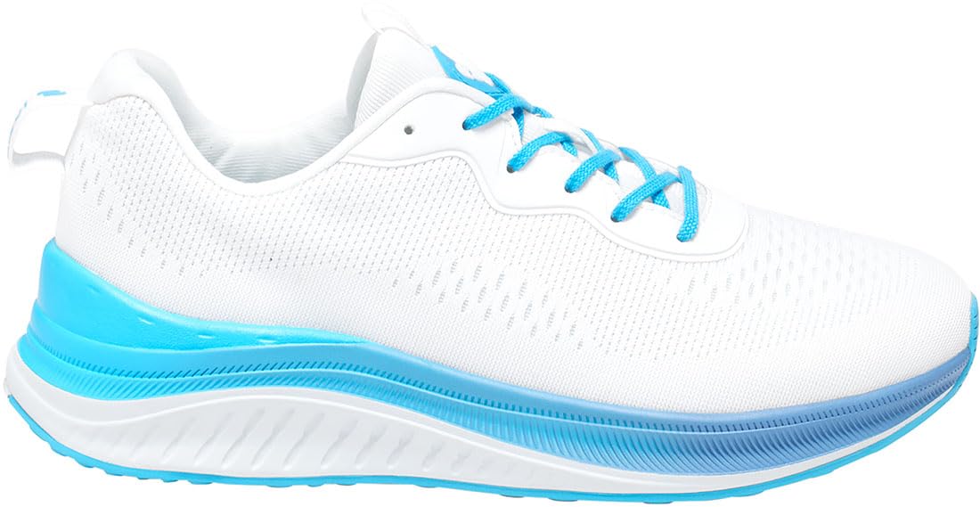 Infinity Women's Shoe, Infinite with Shock Absorbing Latex Free Insole, 8, White/Neon Blue Fade