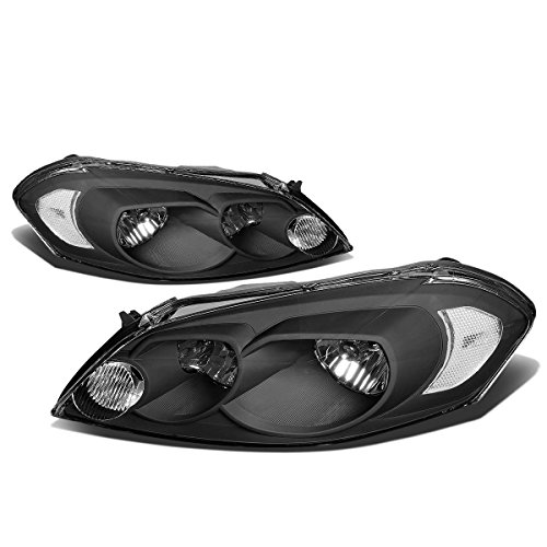 DNA MOTORING HL-OH-CI06-BK-CL1 Black Housing Headlights Compatible with 06-13 Impala