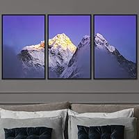 3 Piece Framed Canvas Wall Art Snow Mountain Canvas Prints Home Artwork Decoration for Living Room,Bedroom - 16