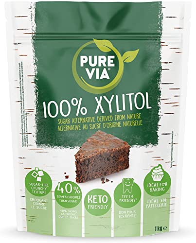 Pure Via Xylit Süßstoff 1kg | Zuckerfrei, Keto-Freundliche & Null Kalorien Zuckerersatz