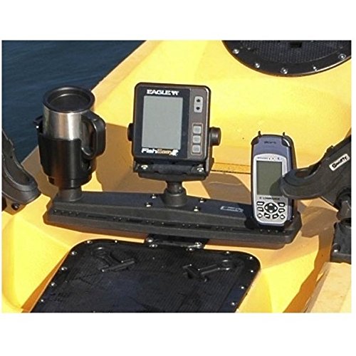 Scotty #257 Triple Rod Holder Board only (No Rod Holders) Includes Post Bracket and Mount, Black, Small