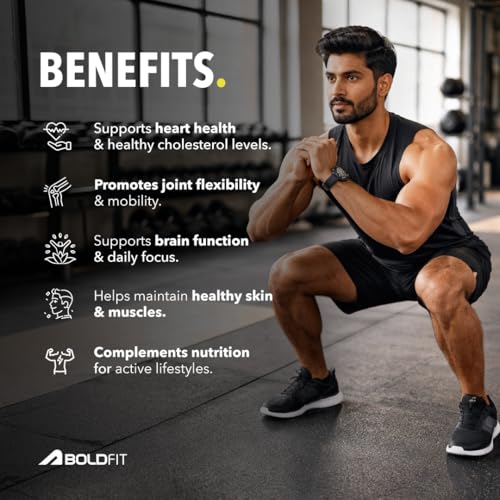 Image of Boldfit Flaxseed oil capsules 1000mg Omega 3 vegetarian Supplement for Skin, Joint, Hair & Immunity Support. flax seed oil omega 3 for Men & Women - 60 Veg Capsules.