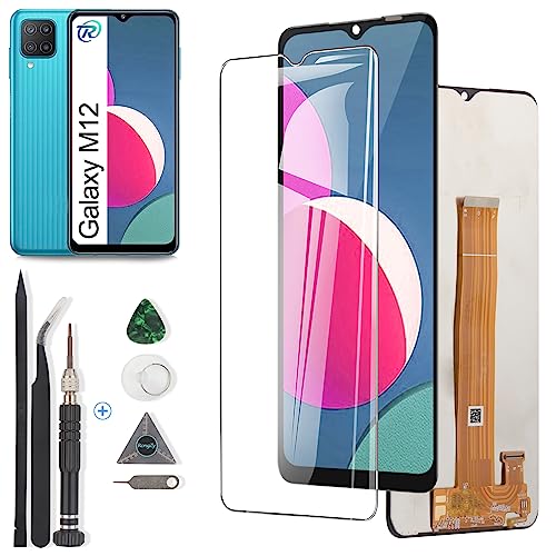 RongZy Écran pour Samsung Galaxy M12 M127F LCD Écran Tactile Digitizer Interne pour M127F Assemblé de Remplacement avec Outils(6.5