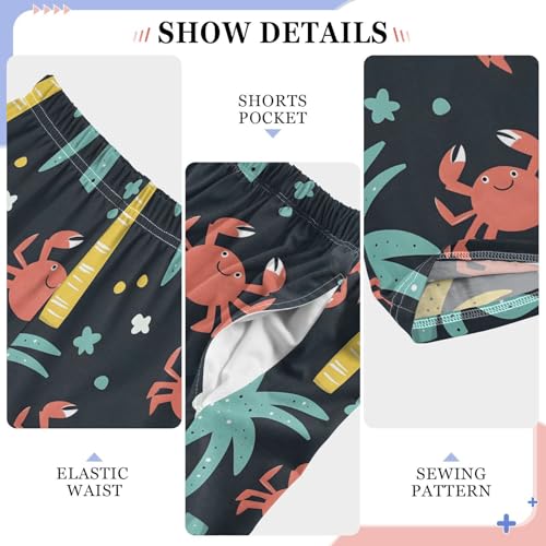 ALAZA Palm Tree Crab Pajama Pants Long Sleep Pant Pajama Bottoms Elastic Waist with Pockets4