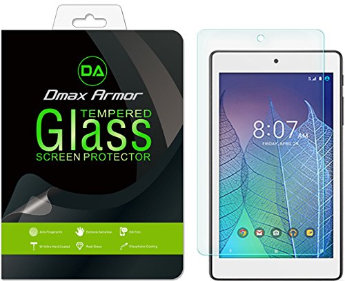 Dmax Armor for Alcatel OneTouch Pop 7 LTE Screen Protector, [Tempered Glass] 0.3mm 9H Hardness, Anti-Scratch, Anti-Fingerprint, Bubble Free, Ultra-Clear