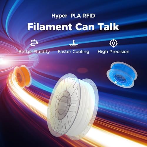 Image of 2025 Official RFID Creality Hyper PLA RFID Filament 1.75mm for K2 Plus Combo, High Speed 30-600mm /s 3D Printer Filament, 1kg(2.2lbs) /Spool Hyper PLA RFID Support CFS, for Most 3D Printers Orange