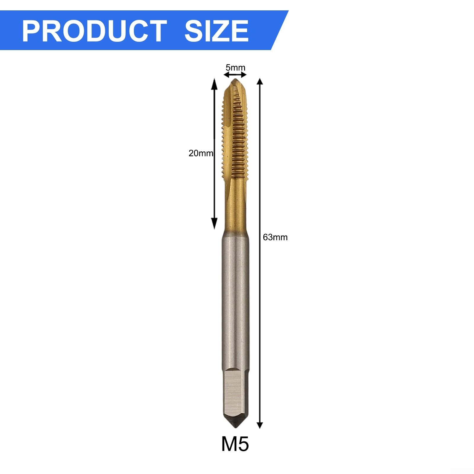 Jeu de 7 tarauds filetés M2-M10, cannelure droite métrique pour taraud revêtu HSS pour réparation, assemblage de meubles et fabrication de machines, avec (M6)