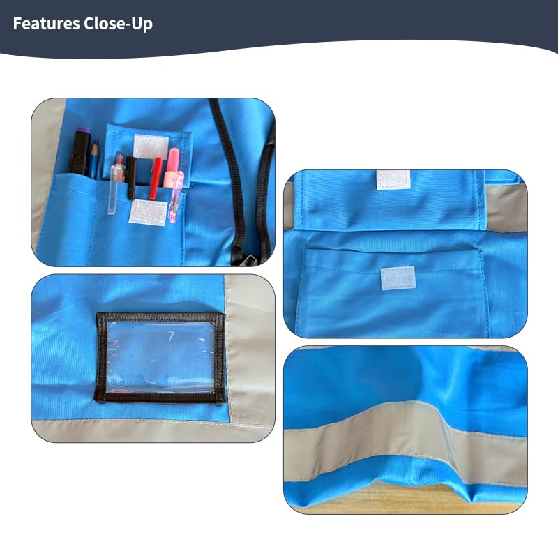 Image of High Visibility Safety Vest with Reflective Strips & Pockets | High Visibility | 360 Reflective Strips | 5 Pockets | Zipper Front | Lightweight Polyester | ANSI /ISEA 107 Class 2 Type R