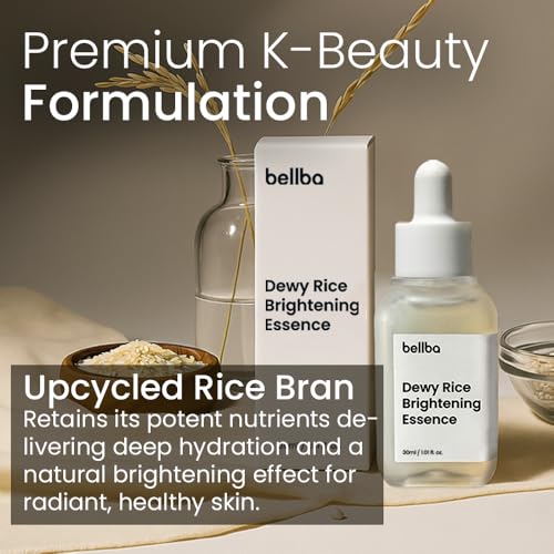 BELLBA Dewy Rice Brightening Essence Korean Serum for Face | K-beauty Skincare Rice Serum for Dark Spots Anti-Aging Hyperpigmentation& Glass Skin Hydrating Light-weight Non-Comedogenic 1 fl.oz - Image 4