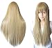 Anogol Vocaloid 32" 80cm Long Straight Wigs Blonde Cosplay Wig for Halloween