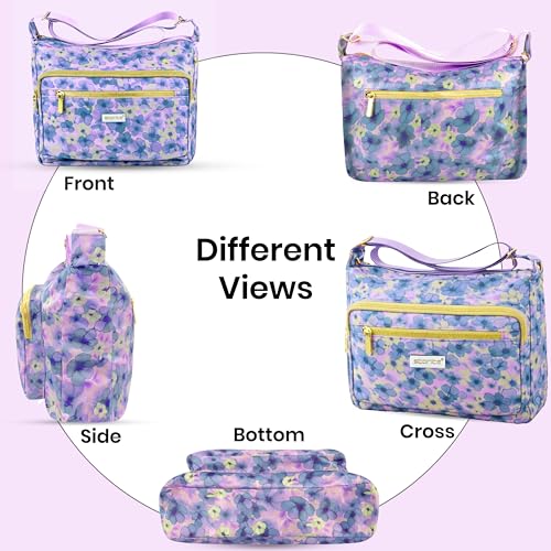 Image of Storite Women's Printed Crossbody Sling Bag | Multi Pocket Lightweight Shoulder Bag | Adjustable Strap Travel Messenger Bag | Boho Design Casual Everyday Purse