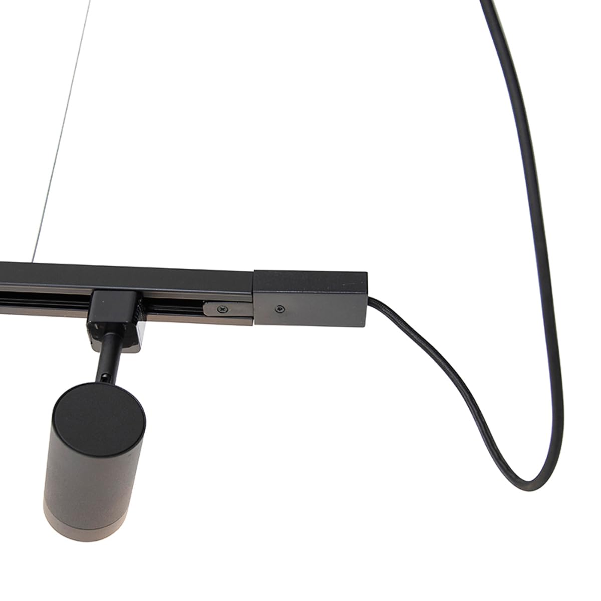 QAZQA Moderno sistema de rieles para colgar monofásico con 5 puntos negro - Jeana Acero Alargada Adecuado para LED Max. 5 x 50 Watt