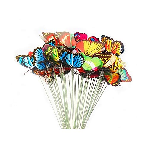 Gfortun 50Pcs Butterfly Stakes 2.75 Inch 3D Wings Garden Butterfly Ornaments Waterproof Yard Decorations For Indoor Outdoor Lawn Patio Plants Pots Flower Bed Christmas Party Decor cover