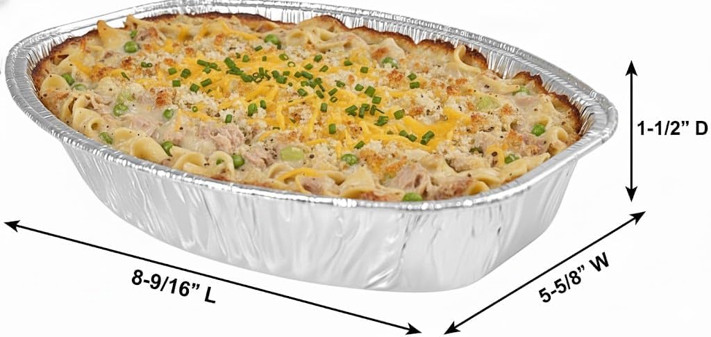 Handi-Foil Mini Oval Casserole Aluminum Pan 50/Pk - Disposable 22 oz Container (pack of 50)