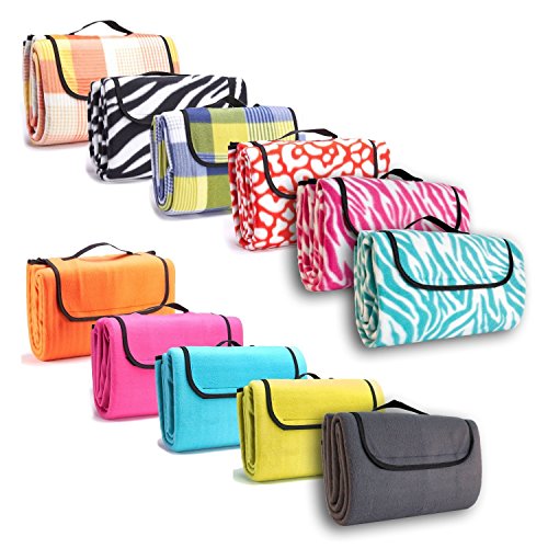 7dreamsu00ae Picknick-Decke 130x170cm Fleece Campingdecke Stranddecke Reisedecke Strand Matte Wasserabweisend - Verschiedene Designs (Grün)