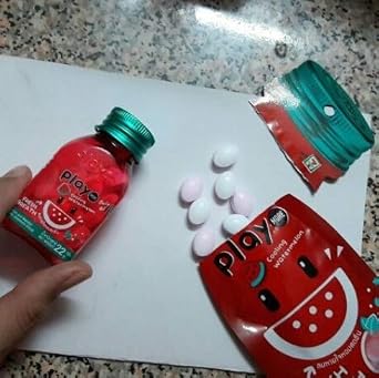 Watermelon and Menthol candy Play More Cooling Fresh Candy, Sugar Free 22 g (Pack of 6)