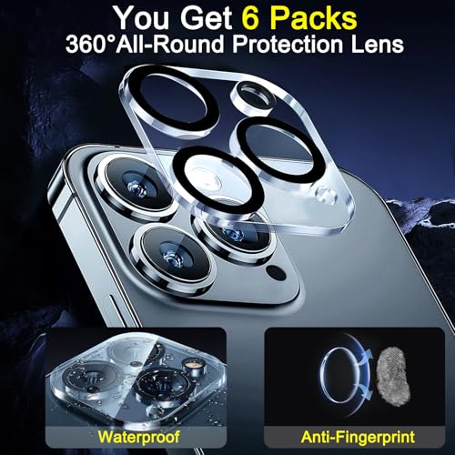 Image of Ferilinso 6 Pack Camera Lens Protector for iPhone 16 Pro Max /iPhone 16 Pro [Phone Case Friendly] Glass Camera Screen Protector Accessories