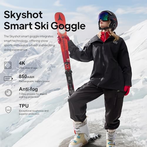 Image of OhO 4K Smart Ski Goggles, WiFi Camera Snowboard Goggles with UV Protection, Anti Fog (Men /Women)