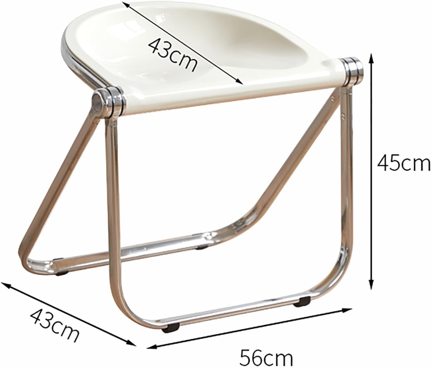 Acrylic Folding Chair Clear Dining Stool for Home Office and Outdoor Blue