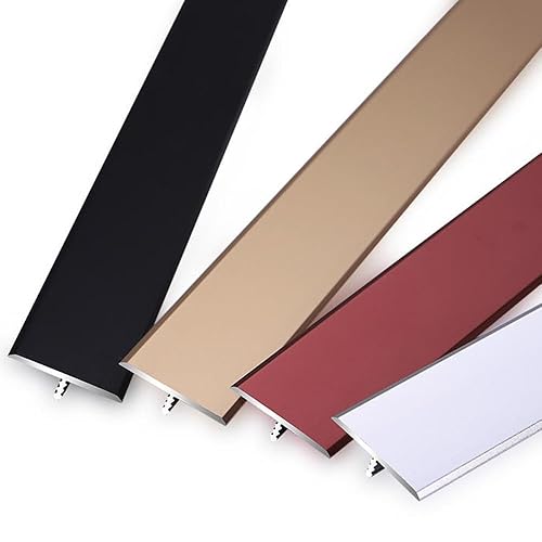Miniatura 5 de KADEUX Tiras de transición para suelos de aluminio de 1.299 in, tira de transición laminada de moldeo en T, tira de borde de umbral resistente, tira