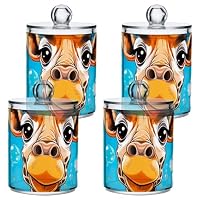 Lot De 2 Porte-Cotons-Tiges Colorés Pour Chien - Pots Apothicaire Translucides