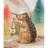 Blow That Horn Hedgehog Easter Spring Retro Vintage Style Decor Figurine