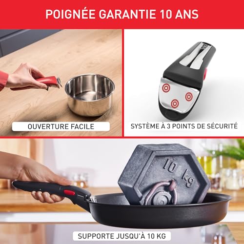 Tefal Ingenio Delight, Batterie de cuisine 11 pièces, Design empilable, Revêtement antiadhésif, Corps en aluminium 100% recyclé, Tous feux, L7839202 – Image 6