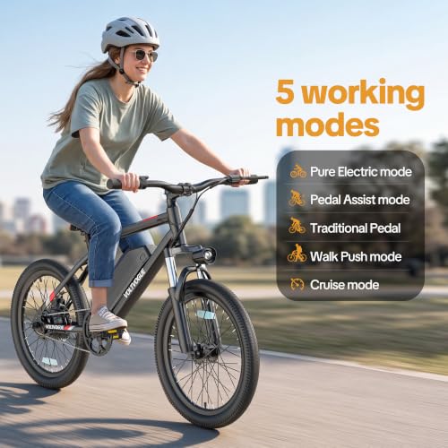 Electric E-Bike | 48V 249 Wh Removable Battery | 1000W Peak Motor | 22 mph Top Speed | 30-45 Range | Front Shock Absorber | LED Headlights | 20Inch All-Terrain Fat Tires | - Image 5