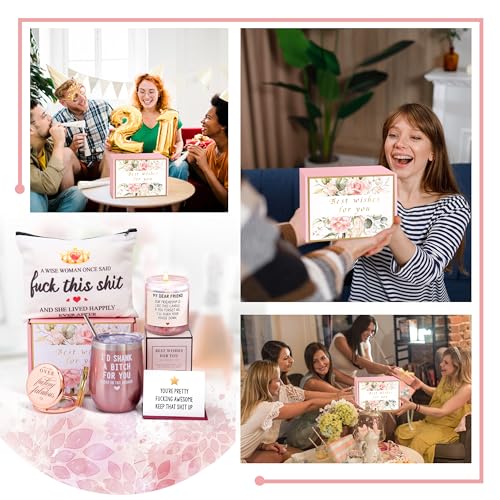 Birthday Gifts for Women Best Friends,Friendship Gifts for Women Her BFF Female Friends Bestie Sister Gift Basket from Sister Lavender Scented Candles 12oz Tumbler