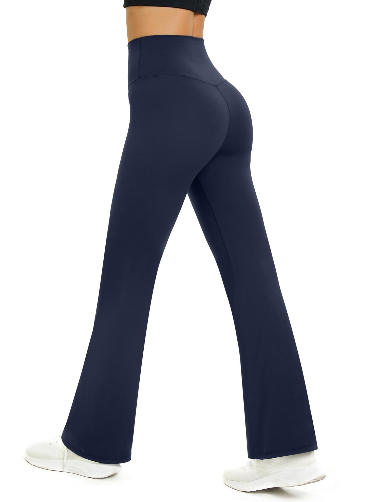 Glacspyg Yogahose Damen Flared Sporthose Hohe Taille Schlaghose mit Bauchkontrolle Trainings Fitness Jogginghose