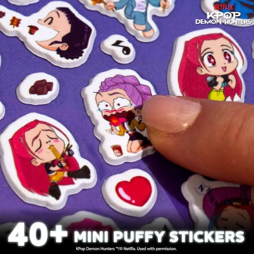 Image of Horizon Group USA Puffy Stickers, Kpop Demon Hunters, 46 Pieces